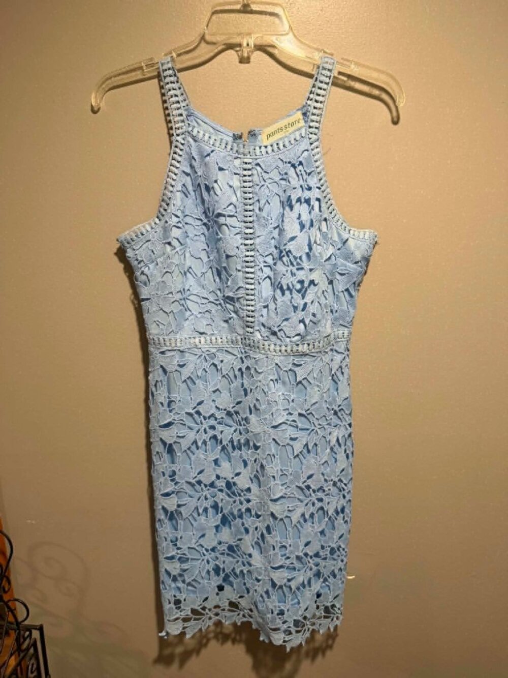 Pantstore Blue Lace Mini Dress Medium